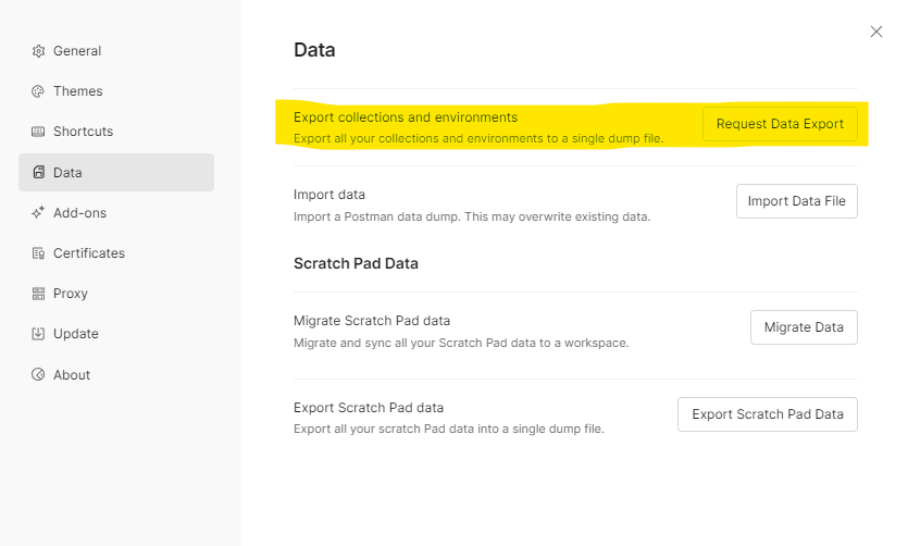 Postman Data Export